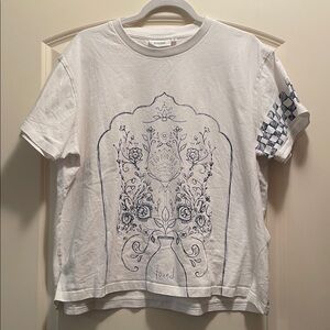 Found blue floral graphic tee